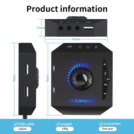 External Stereo Sound Card USB Audio Adapter Carousel 10