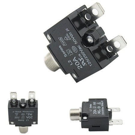 2Pcs 20A 125 to 250Vac 50Vdc Automatic Reset Relay Fuse Therma Switch Carousel 2