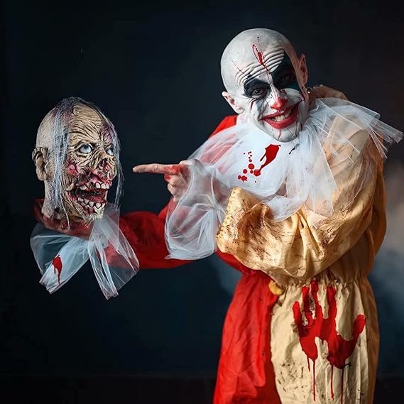 Halloween Decoration Props, Scary Hanging Head Life Size Latex Zombie Head Carousel 1