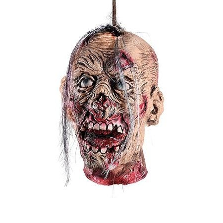 Halloween Decoration Props, Scary Hanging Head Life Size Latex Zombie Head Carousel 2