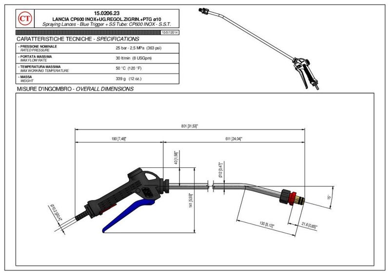Chierici Tito Spraying Lance with Adjustable Cone Nozzle Carousel 2