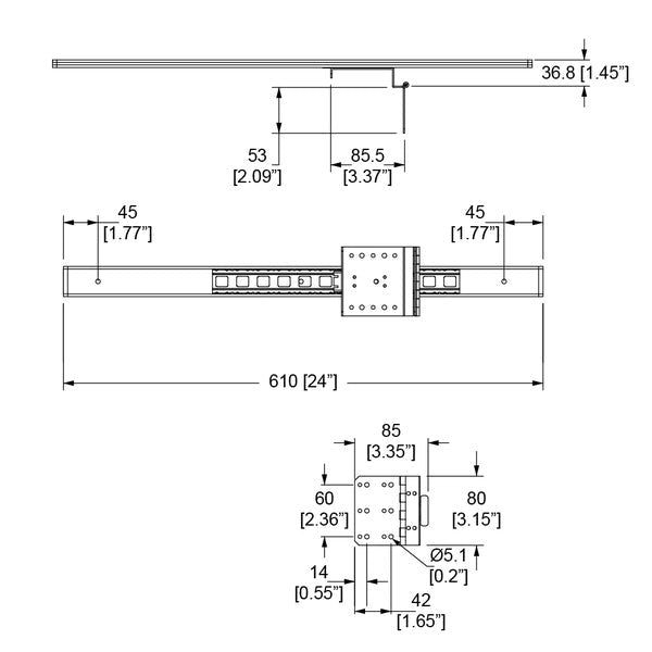 Penn Elcom - R5033X - Door Hinge On Drawer Slide. Carousel 1