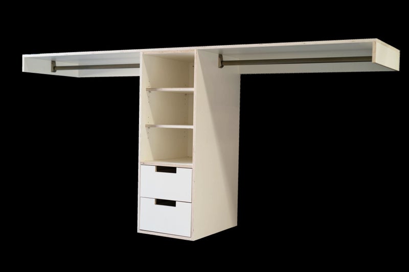 Quality Plywood Two single hanging Modular Wardrobe Carousel 1