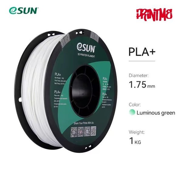 eSUN PLA+ LUMINOUS GREEN 1.75mm 3D PRINTER FILAMENT 1kg/2.2lbs Carousel 1