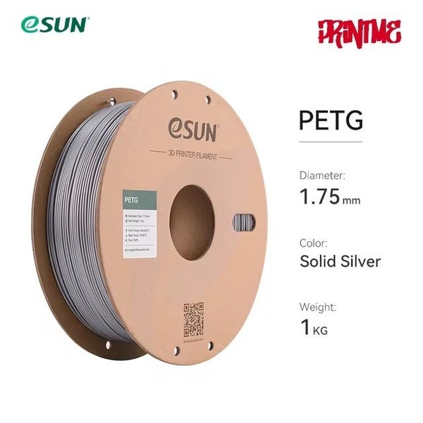 eSUN PETG SOLID SILVER 1.75mm 3D PRINTER FILAMENT 1kg/2.2lbs Carousel 1