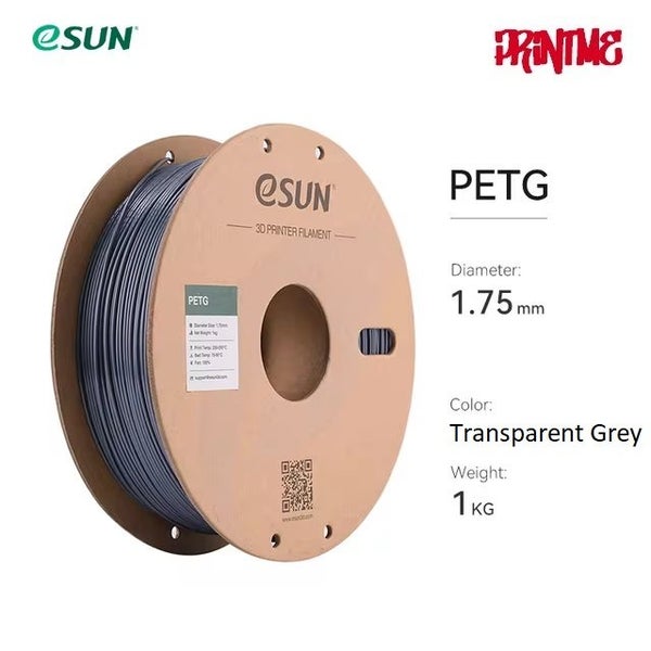 eSUN PETG TRANSPRENT GREY 1.75mm 3D PRINTER FILAMENT 1kg/2.2lbs Carousel 1