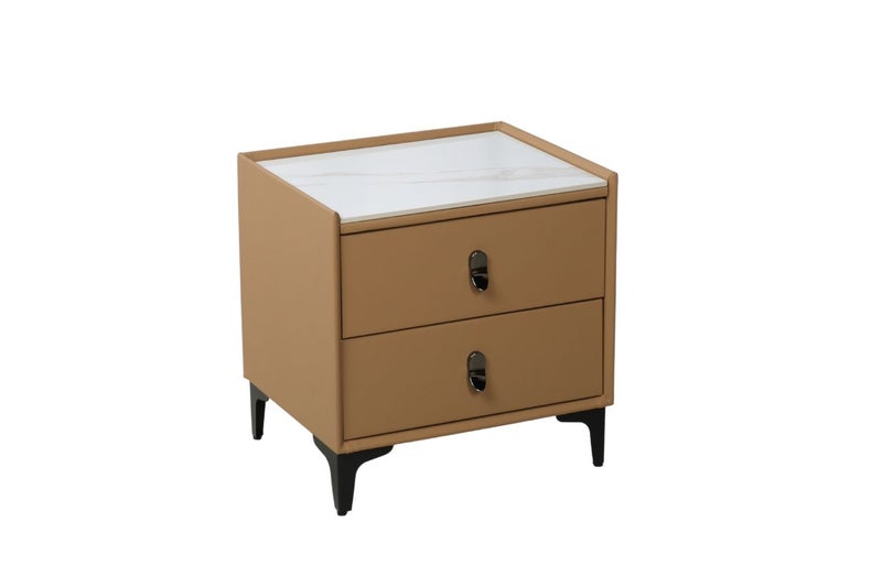 SHELL DREAM Sintered Stone 2-Drawer Bedside Table Carousel 1