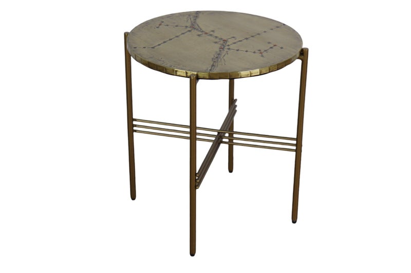 TNC Crosshatch Copper Side Table, AT166M Carousel 1