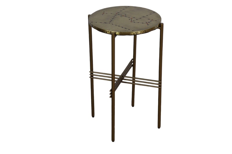 TNC Crosshatch Copper Side Table, AT166S Carousel 1