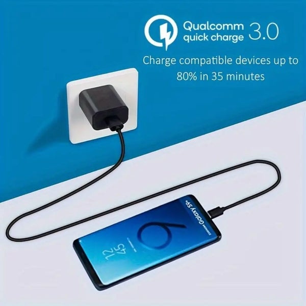 18W Wall Charger + USB-C cable - Black (combo) Carousel 2
