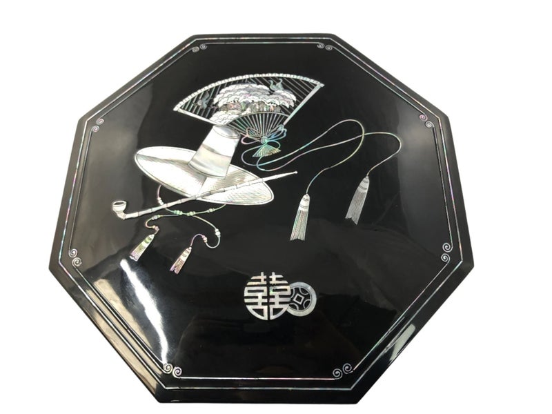 Black Lacquer & Mother of Pearl Jewellery Box (18615) Carousel 1