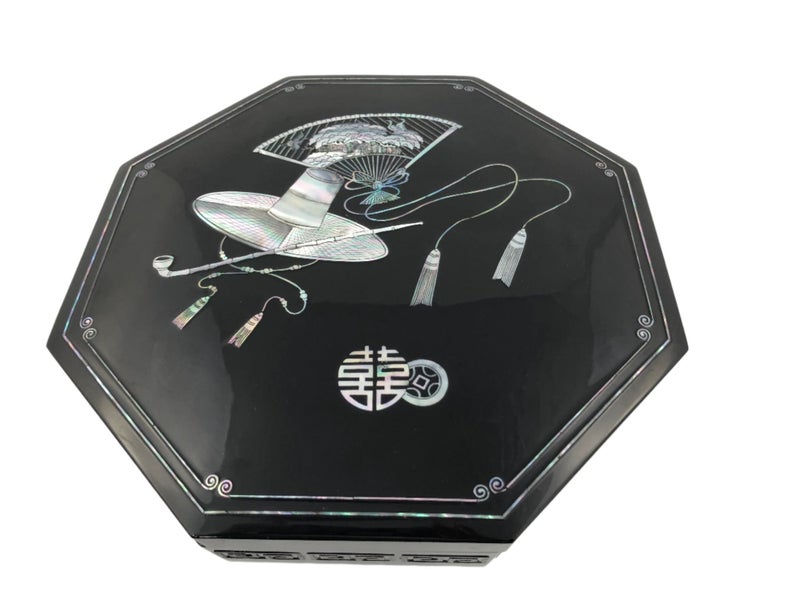 Black Lacquer & Mother of Pearl Jewellery Box (18615) Carousel 2
