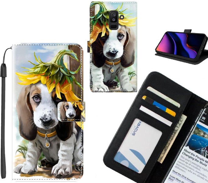 Galaxy A6 PLUS 2018 case leather wallet case printed ID Carousel 1