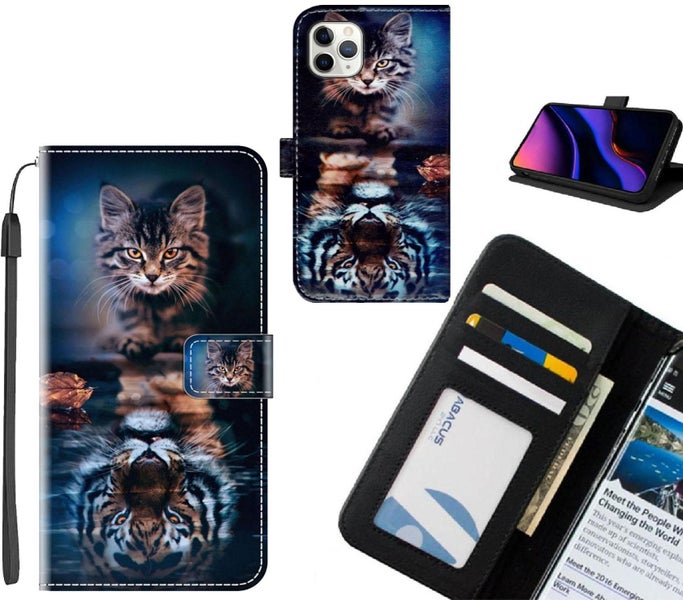 iPhone 11 Pro Max case leather wallet case printed ID Carousel 1