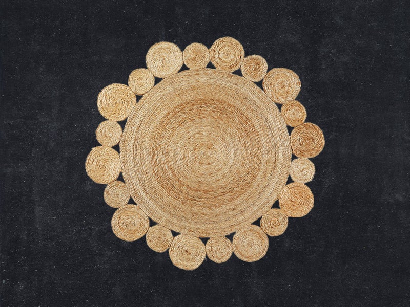 Hand-loomed DECORATIVE MAT Pure Organic Jute Carousel 1