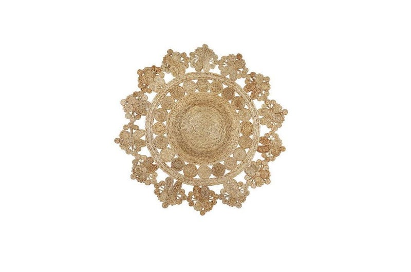 Hand-loomed DECORATIVE MAT Pure Organic Jute Carousel 3
