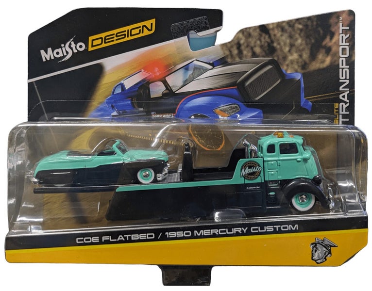 Maisto: 1:64 Die-Cast Vehicle - COE Flatbed / 1950 Mercury Custom Carousel 1