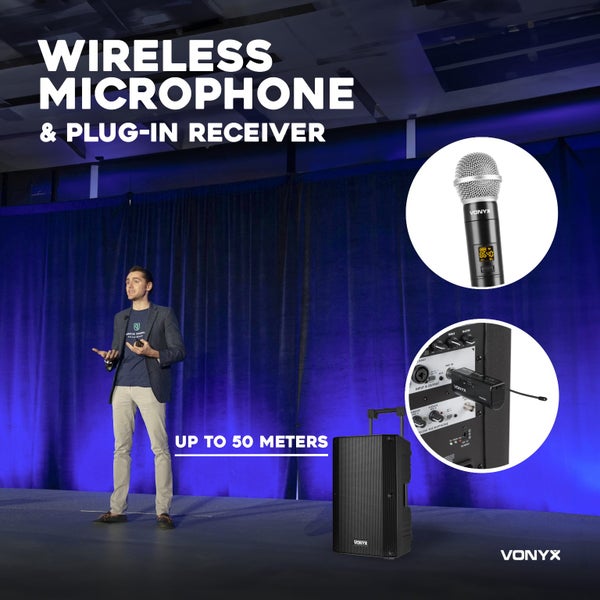 Dual Wireless Microphone Plug-and-Play Set UHF Carousel 19