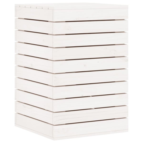 Laundry Basket White 44X44x66 Cm Solid Wood Pine Laundry Baskets & Hampers Carousel 1