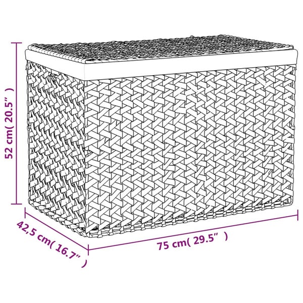 Laundry Basket With 3 Sections 75X42.5X52 Cm Water Hyacinth Laundry Baskets & Ha Carousel 2