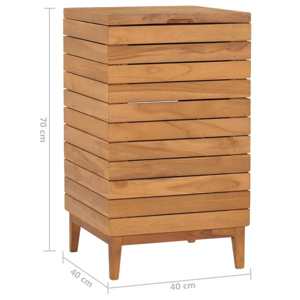 Laundry Basket 40X40x70 Cm Solid Teak Wood Laundry Baskets & Hampers Carousel 2
