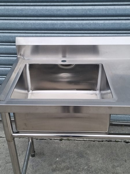 Stainless Steel Bench 1800 x 600 x 900 LEFT SIDE Sink 304 Grade Carousel 4