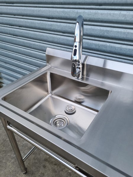 Stainless Steel Bench 1500 x 600 x 900 LEFT SIDE Sink with TAP 304 Grade Carousel 4