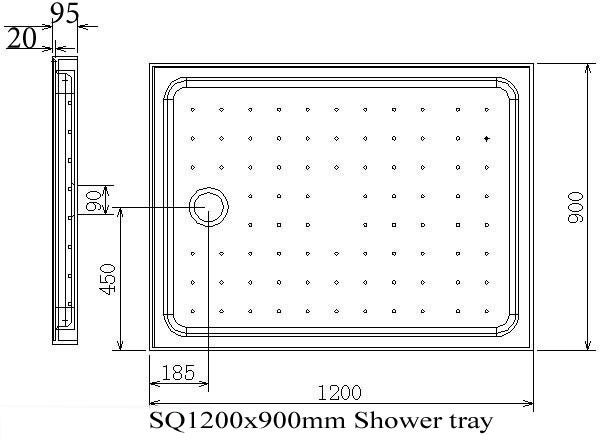 3 sided Shower Box 2sided 1200x900mm - Sliding door Carousel 2