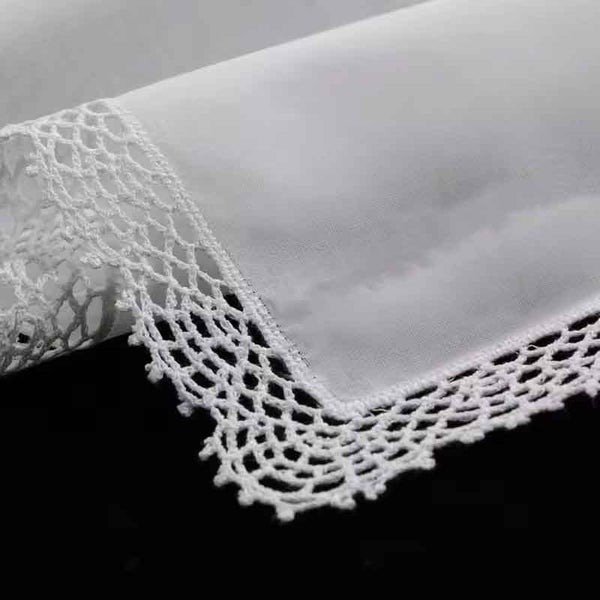 Lace wedding handkerchief in 100% cotton "Set of 3" Carousel 1