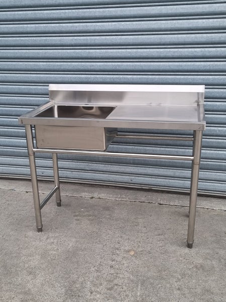 Stainless Bench with LEFT Side Sink 1200W x 600W x 900H *FREE DELIVERY MANAWATU* Carousel 1