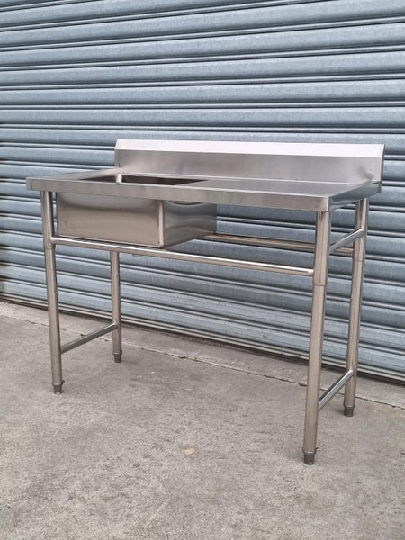 Stainless Bench with LEFT Side Sink 1200W x 600W x 900H *FREE DELIVERY MANAWATU* Carousel 2