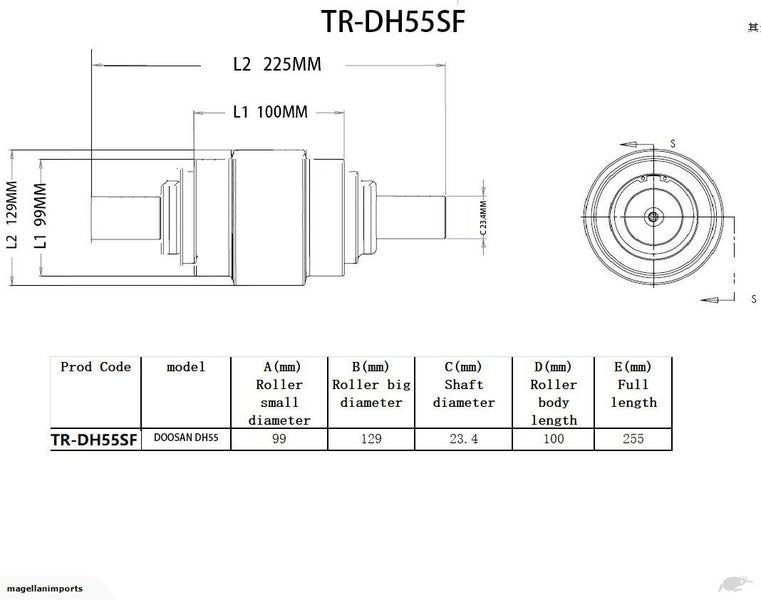 Track Roller for Doosan Solar 55V DH55 ALSO CARRIER ROLLER part no: 22701103B Carousel 1