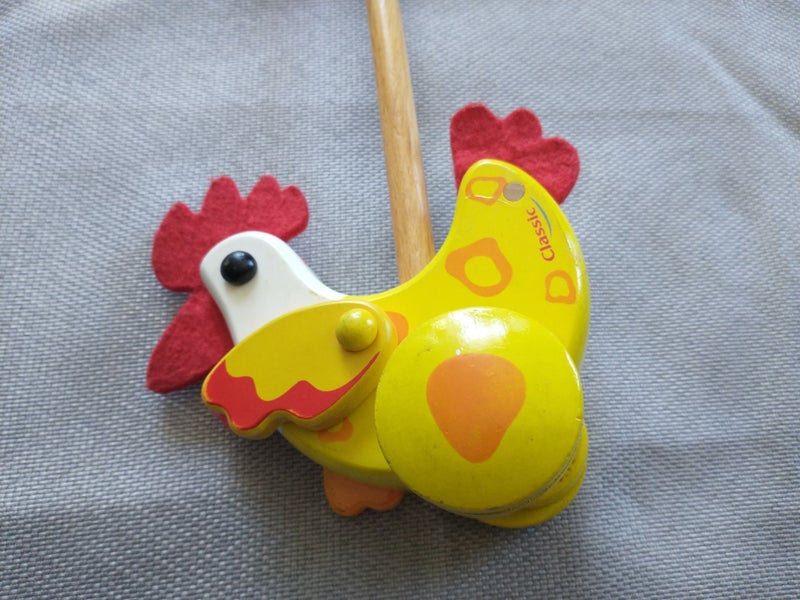 Rooster Push Along Wooden Toy Pull along Baby toddler toys vxr Carousel 2