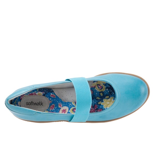 Softwalk High Point Womens Blue Leather Mary Jane Flats Shoes Carousel 8