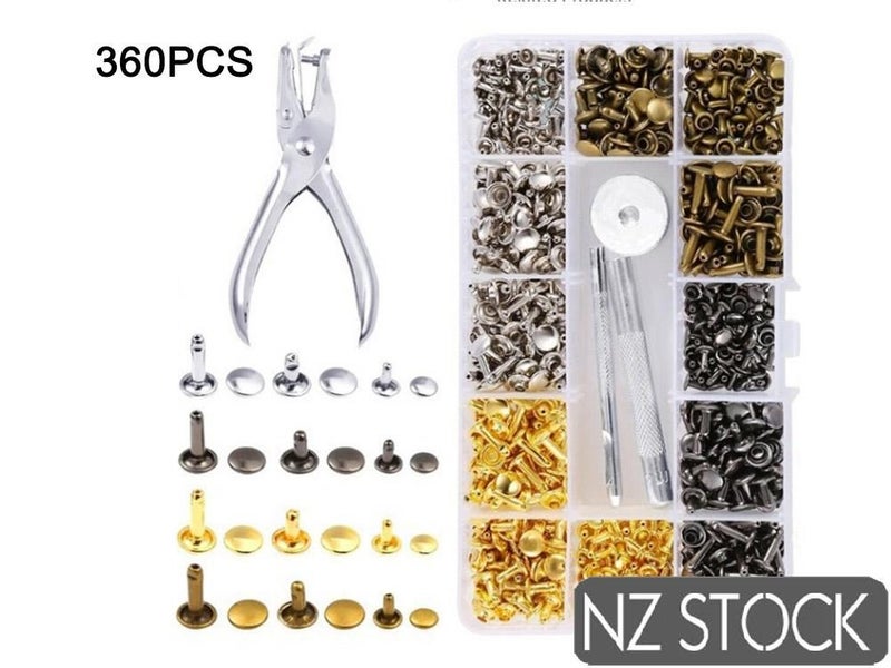Leather Rivets Double Cap Rivets Kits 360PCS Carousel 2