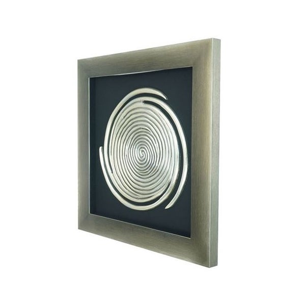 Wall Art - Silver Spiral Enclosed Behind Glass - 90 x 90 Carousel 2