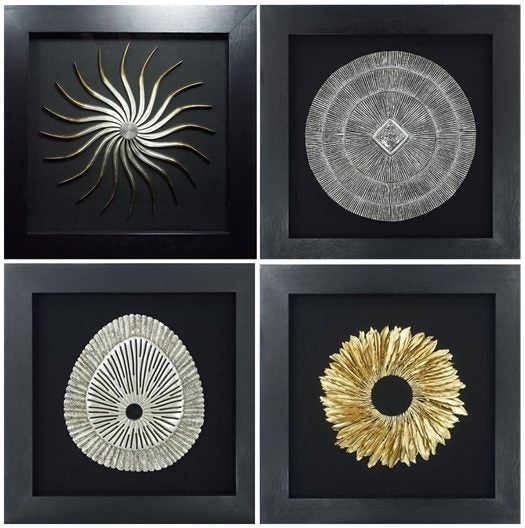 Wall Art - Silver Spiral Enclosed Behind Glass - 90 x 90 Carousel 7