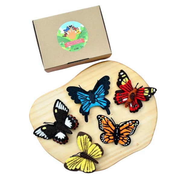 Tara Treasures Felt Butterflies Finger Puppet Set Carousel 2