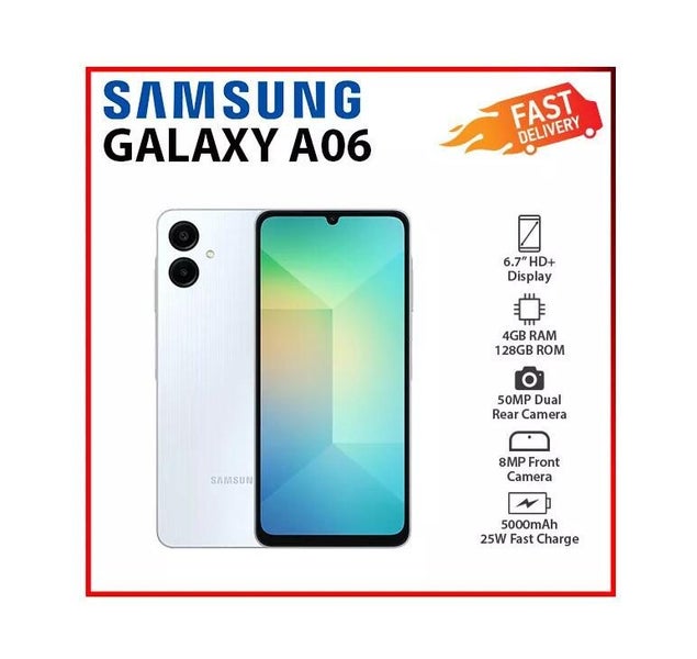 Samsung Galaxy A06 (White, 4GB RAM, 128GB Storage) | 50 MP Main Camera | New63003978559105111