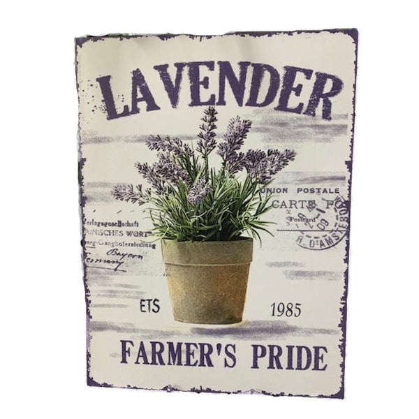 Country Metal Tin Sign Wall Art Lavender Farmers Pride Plaque Carousel 1