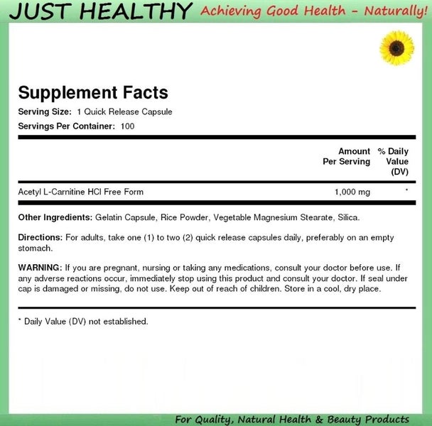 PR ACETYL L-CARNITINE - 2x STRENGTH 1000 mg 100 CAPS! Carousel 2