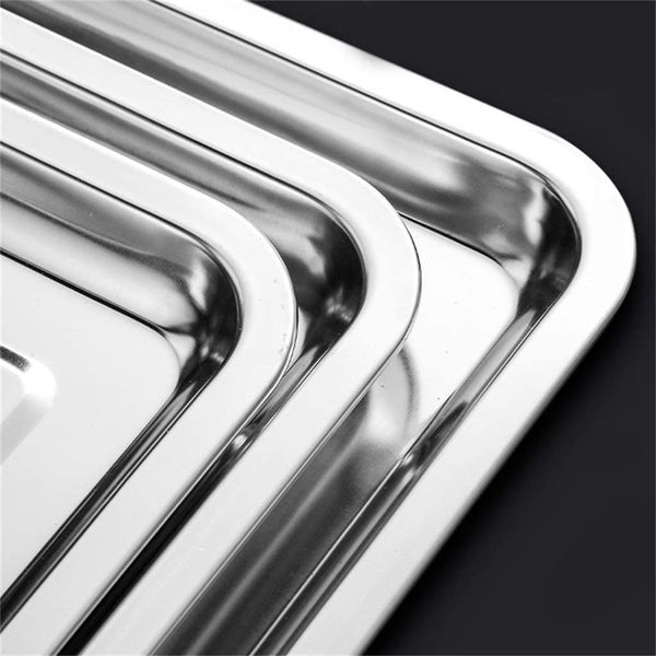 Stainless Steel BBQ Serving Tray Food Platter Container (50*35*5cm Deep) Carousel 2