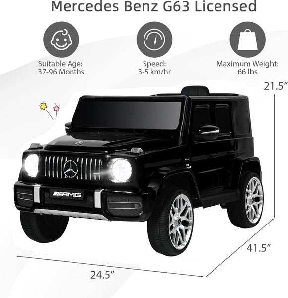 KIDS RIDE ON TOY CAR MERCEDES BENZ G63 WAGON 12V + LEATHER SEAT Carousel 2