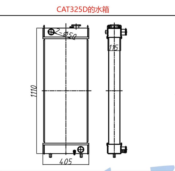 Digger Radiator for CAT 325D part no: 245-9207 size 640W*840H*97T LU/RD Carousel 1