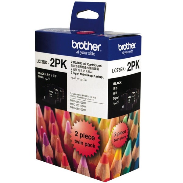Original Brother LC73BK2PK LC-73 BLACK Twin Pack Ink Cartridge Toner Carousel 1
