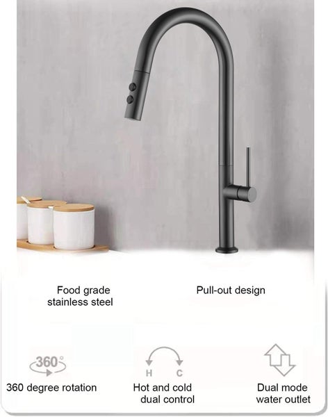 Kitchen Faucet Pull Out - Grey Kitchen Faucet Sink Mixer Tap Carousel 1