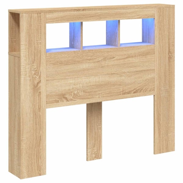 Led Headboard Sonoma Oak 120X18.5X103.5 Cm Engineered Wood Headboards & Footboa Carousel 1