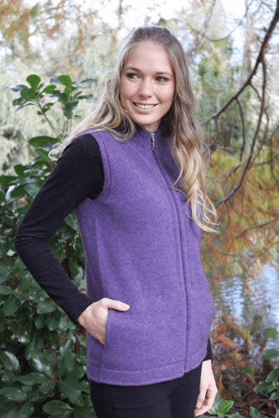 Possum Merino Plain Zip Vest with Pockets Carousel 1