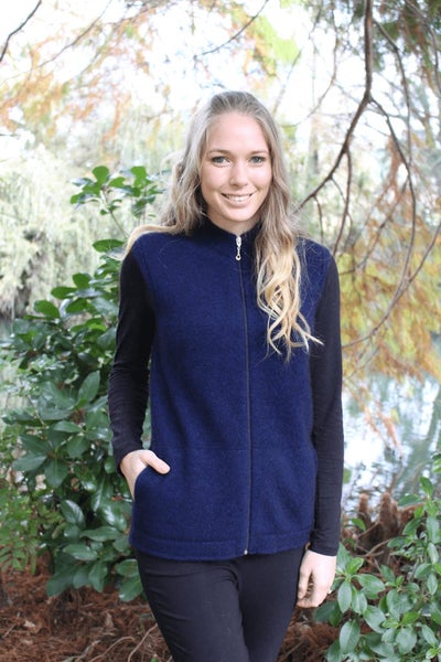 Possum Merino Plain Zip Vest with Pockets Carousel 2