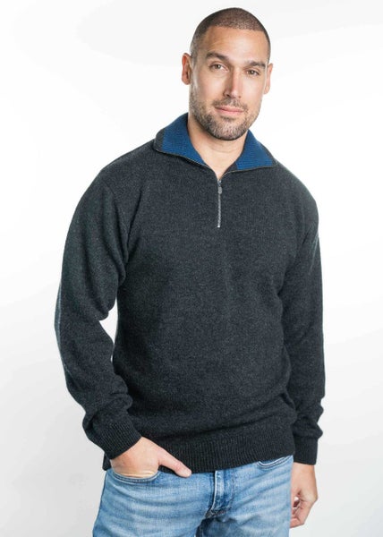 Possum Merino Lightweight Zip Collar Jumper Carousel 2